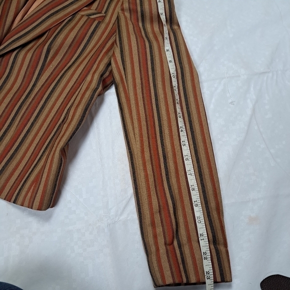 VINTAGE Bernard Cowan pure virgin wool Striped Blazer - Picture 13 of 14